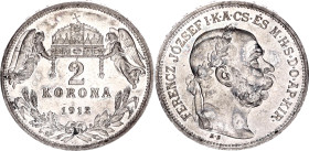 Hungary 2 Korona 1912 KB
KM# 493; Silver; Franz Joseph I; UNC. Mint luster.