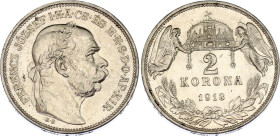 Hungary 2 Korona 1913 KB
KM# 493, N# 10991; Silver; Franz Joseph I; UNC, with Luster, minor hairlines.
