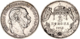 Hungary 2 Korona 1913 KB
KM# 493, N# 10991; Silver; Franz Joseph I; AUNC with strong luster.