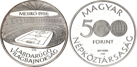 Hungary 500 Forint 1986 BP
KM# 657, N# 34360; Silver., Proof; Football World Cup, Mexico 1986.