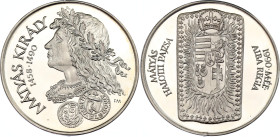 Hungary Commemorative Silver Medal "500th Anniversary of the Death of King Mátyás Hunyadi" 1990 FM
Silver 35.46 g., 42.8 mm; King Matthias (1458-1490...