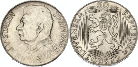 Czechoslovakia 50 Korun 1949
KM# 28; Schön# 36; N# 3975; Silver; 70th Birthday of Josef V. Stalin; UNC.