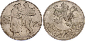 Czechoslovakia 25 Korun 1955
KM# 43; Schön# 48; N# 18478; Silver; 10th Anniversary - Liberation from Germany; AUNC.