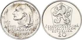 Czechoslovakia 20 Korun 1972 PROOF
KM# 76; N# 12631; Silver; Centennial - Death of Andrej Sladkovic; Mint: Rome; Mintage 5000; UNC Proof.