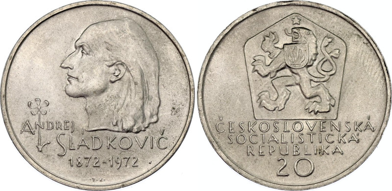 Czechoslovakia 20 Korun 1972
KM# 76; N# 12631; Silver; Centennial - Death of An...