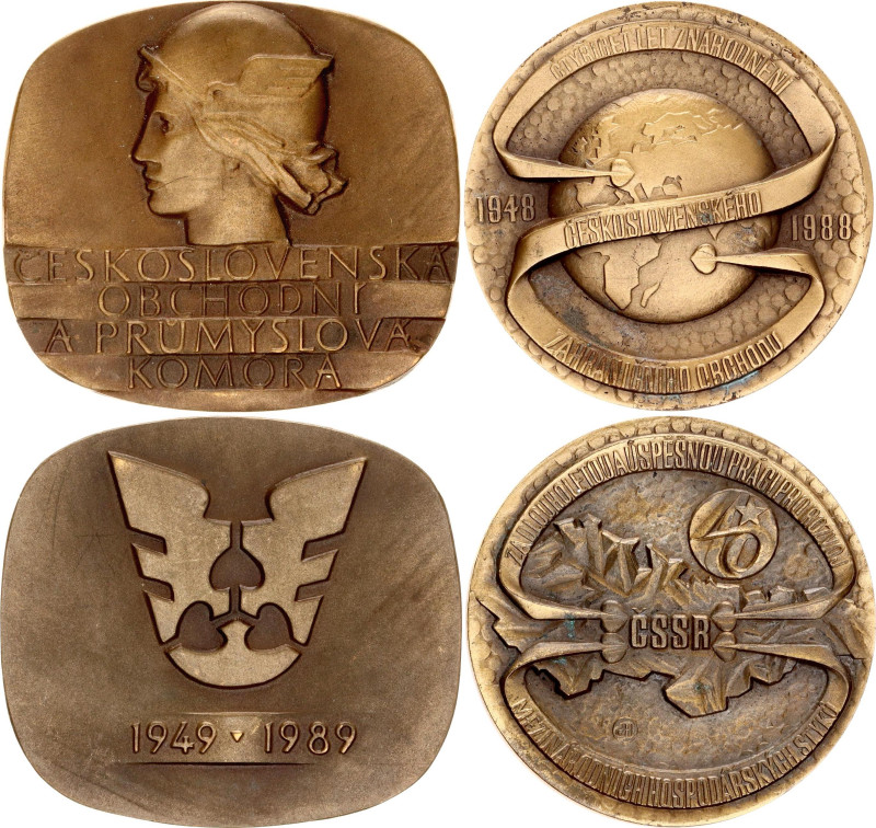 Czechoslovakia Lot of 2 Commemorative Bronze Medals 1988 - 1989
Various Dates &...