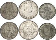 Slovakia Lot of 3 Silver Coins 1941 - 1944
KM# 7-9-10; Silver; AUNC.