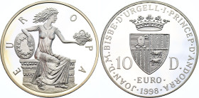 Andorra 10 Diners 1998
KM# 150; N# 79511; Silver; Europa; Balerna Mint; Mintage 25'000; Proof.