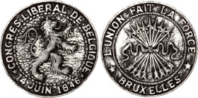 Belgium WM Medal "Liberal Congress of Belgium" 1846
WM 33.70 g., 39.4 mm; XF.