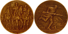 Belgium Commemorative Bronze Medal "WW I - Flanders Offensive" 1918
Col. Numismatic 211.4; Bronze 97.7 g., 70 mm; by Hippolyte Le Roy; Commemorating ...