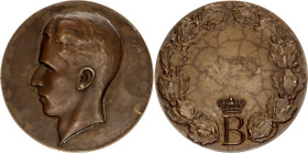 Belgium Bronze Medal "Baudouin I" 1951 - 1993 (ND) with Original Case
Bronze 143.00 g., 70 mm; by C. van Donant; Obv: King's Head l. / Rev: Crowned B...