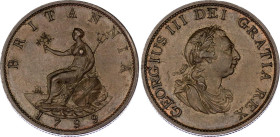 Great Britain 1/2 Penny 1799
KM# 647, N# 5616; Copper; George III; 3rd issue; AUNC, brown.