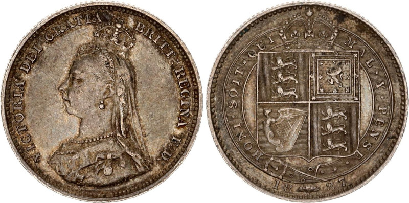 Great Britain 1 Shilling 1887
KM# 761; Sp# 3926; Silver 5.65 g.; Victoria; XF-A...