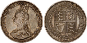 Great Britain 1 Shilling 1887
KM# 761; Sp# 3926; Silver 5.65 g.; Victoria; XF-AUNC Toned.
