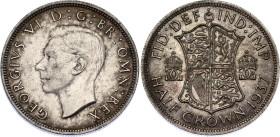 Great Britain 1/2 Crown 1937
KM# 756; Sp# 4080; N# 7181; Silver; George VI; AUNC Toned.