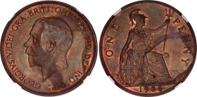 Great Britain 1 Penny 1936 NGC UNC
KM# 838, N# 5985; Bronze; George V; NGC UNC Det. stained.