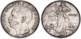 Italy 2 Lire 1911 R
KM# 52, N# 31833; Silver; Vittorio Emanuele III; 50th Anniversary of the Kingdom of Italy; AUNC, patina.