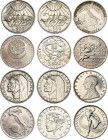 Italy 6 x 500 Lire 1965 - 1988
Silver; Various Dates & Denominations; Mostly UNC.