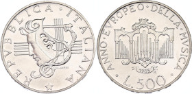 Italy 500 Lire 1985 R
KM# 117; N# 12023; Silver; European Year of the Music; Rome Mint; UNC.