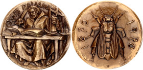 Italy Commemorative Bronze Medal "Credito Italiano, Centenary" 1970 with Original Case
Bronze 221.55 g., 70 mm; by Enrico Manfrini; Obv: Renaissance ...