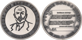 Turkey 25 New Lira 2006
KM# 1201; N# 272597; Silver; 70th Anniversary of death of Mehmet Akif Ersoy; Istanbul Mint; Mintage 1'500; UNC Antiqued.