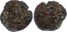 Walachia Severiner Banat Obol 1429 - 1435 (ND)
Neumann 22, N# 26686; Copper 0.36 g.; Teutonic Knights / Deutsche Order, Nicolas Redwitz.