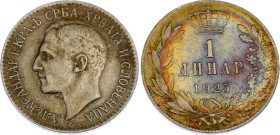 Yugoslavia 1 Dinar 1925
KM# 5; Schön# 5; N# 4865; Silver; Alexander I; Brussels Mint; AUNC Toned.
