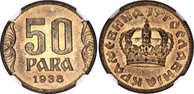 Yugoslavia 50 Para 1938 NGC MS 66
KM# 18, N# 4866; Aluminium-bronze; Petar II.