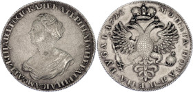Russia 1 Rouble 1725 R1 Collector's Copy
Bit# 71 R1; 7 R by Petron; 8 R by Ilyin; Conros# 49/2; Silver 28.01 g.; "Траурный" - Корона между точек; AUN...