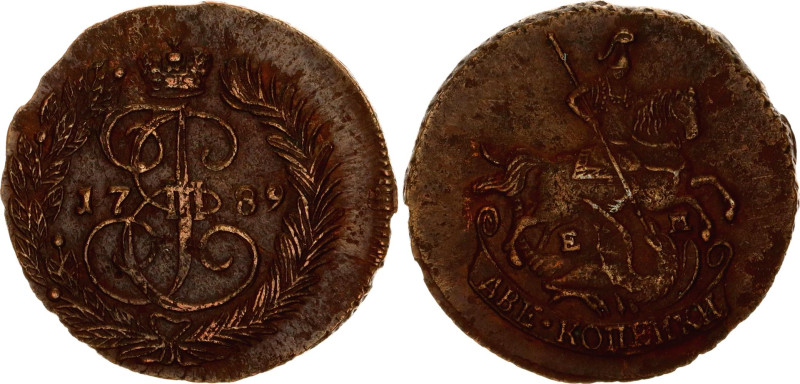 Russia 2 Kopeks 1789 ЕМ
Bit# 682, N# 11627; Copper 15.27 g.; Catherine II the G...