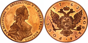 Russia Medal 1762 Modern Fantasy
Copper 24.95 g., 39 mm; Modern Imitation of Rouble. Obv: ЕКАТЕРИНА ИМПЕРАТРИЦА И САМОДЕРЖИЦА ВСЕРОСС. Rev: МОНЕТА РО...