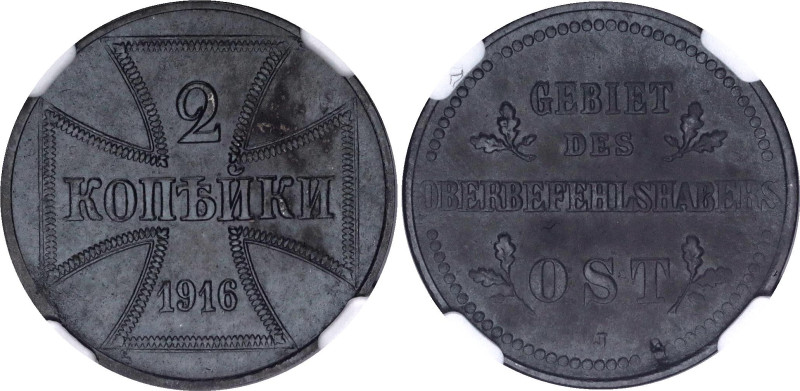 Russia 2 Kopeks 1916 J German Occupation NGC UNC DETAILS
Bit# A5; KM# 22; Schön...