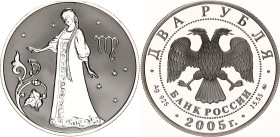 Russian Federation 2 Roubles 2005 MМД
Y# 914; Schön# 891; N# 76970; Silver; Signs of the Zodiac - Virgo; Moscow Mint; Mintage 20'000; Proof.