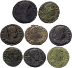 Roman Empire 8 x 1 Follis 337 - 350 AD Different Types
RIC# 103, 185, 238, 241; Copper; Constans I; XF.