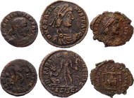 Roman Empire 3 x 1 Follis 367 - 383 AD Different Types
RIC# 14c, 26a; Copper; Gratian; VF.