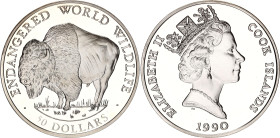 Cook Islands 50 Dollars 1990
KM# 58, N# 67968; Silver., Proof; Buffalo.