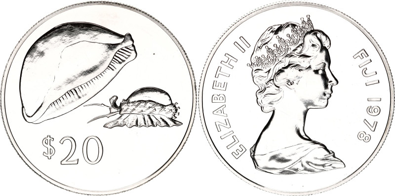 Fiji 20 Dollars 1978
KM# 42, N# 48830; Silver; Conservation; Mintage 3584 pcs; ...