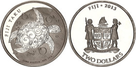 Fiji 2 Dollars 2013
KM# 151, N# 19883; Silver., Proof; Taku Turtle.