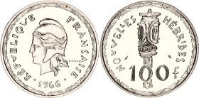 New Hebrides 100 Francs 1966
KM# 1, N# 10363; Silver., Proof.