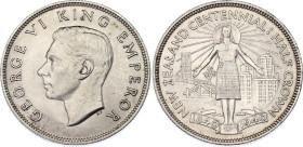 New Zealand 1/2 Crown 1940
KM# 14; N# 18188; Silver; George VI; 100th anniversary of New Zealand; Mint: London; UNC Toned.