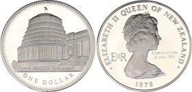 New Zealand 1 Dollar 1978
KM# 47a; N# 67318; Silver; Elizabeth II (1952-date); 25th anniversary of the Coronation of Elizabeth II; Proof.