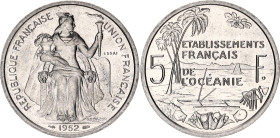 Oceania 5 Francs 1952 Essai
KM# E10, N# 152727; Aluminium; Mintage 1200 pcs; UNC.