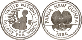 Papua New Guinea 5 Kina 1984
KM# 28, N# 99376; Silver., Proof; Decade for Women .