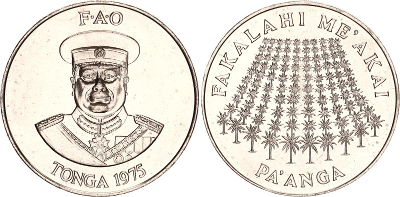 Tonga 1 Pa'anga 1975
KM# 48, N# 11419; Nickel; Taufa'ahau Tupou IV; FAO; With C...