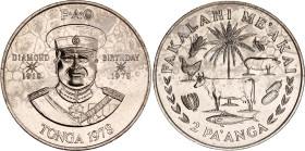 Tonga 2 Pa'anga 1978
KM# 59, N# 23423; Nickel; FAO - 60th Birthday of King Taufa'ahau Tupou IV; With Certificate; UNC.