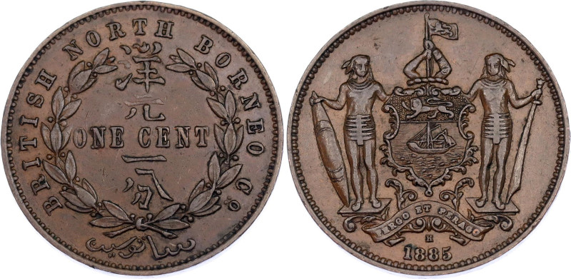 British North Borneo 1 Cent 1885 H
KM# 2, N# 4327; XF.