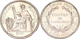 French Indochina 1 Piastre 1899 A NGC UNC
KM# 5a.1, N# 11287; Silver; NGC UNC Det. cleaned.