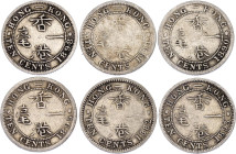 Hong Kong 5 x 10 Cents 1882 - 1895
KM# 6.3, N# 7325; Silver; Victoria; F/F+.