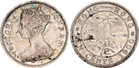 Hong Kong 10 Cents 1900 H
KM# 6; N# 7325; Silver; Victoria; XF.