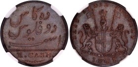 British India Madras Presidency 10 Cash 1808 NGC AU
KM# 320, N# 42953; Copper 4.7 g.; NGC AU Det. env. damage.